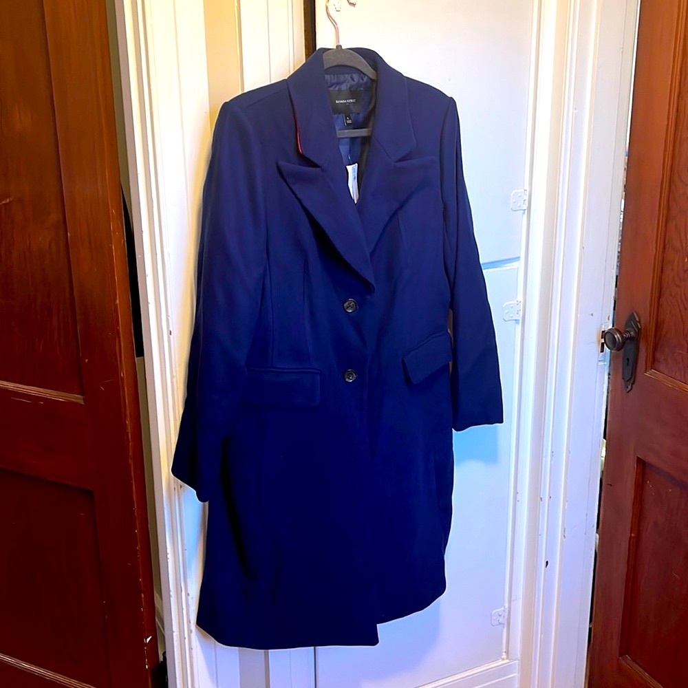 NWT Banana Republic Car Coat, Navy Blue